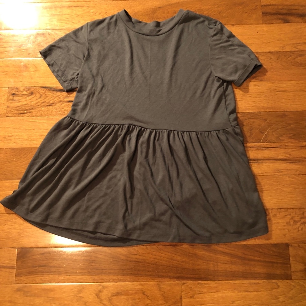 American Eagle baby doll tee shirt grey xsmall